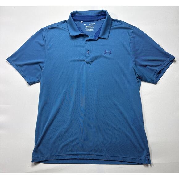 Under Armour Other - Under Armour Men's Blue Striped The Playoff Polo Shirt - Size XL Loose Fit